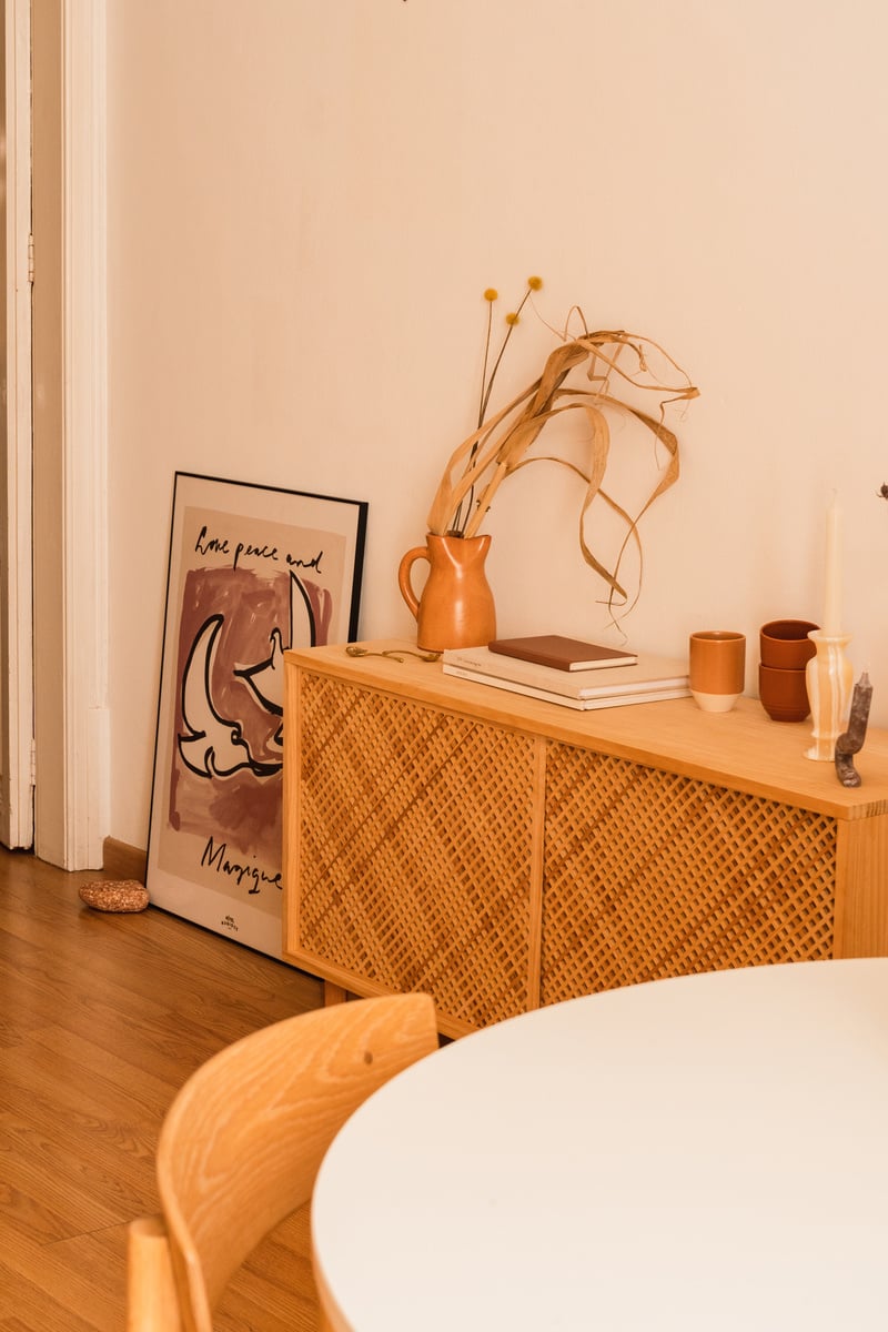 Minimalist Decoration on Wooden Shelf